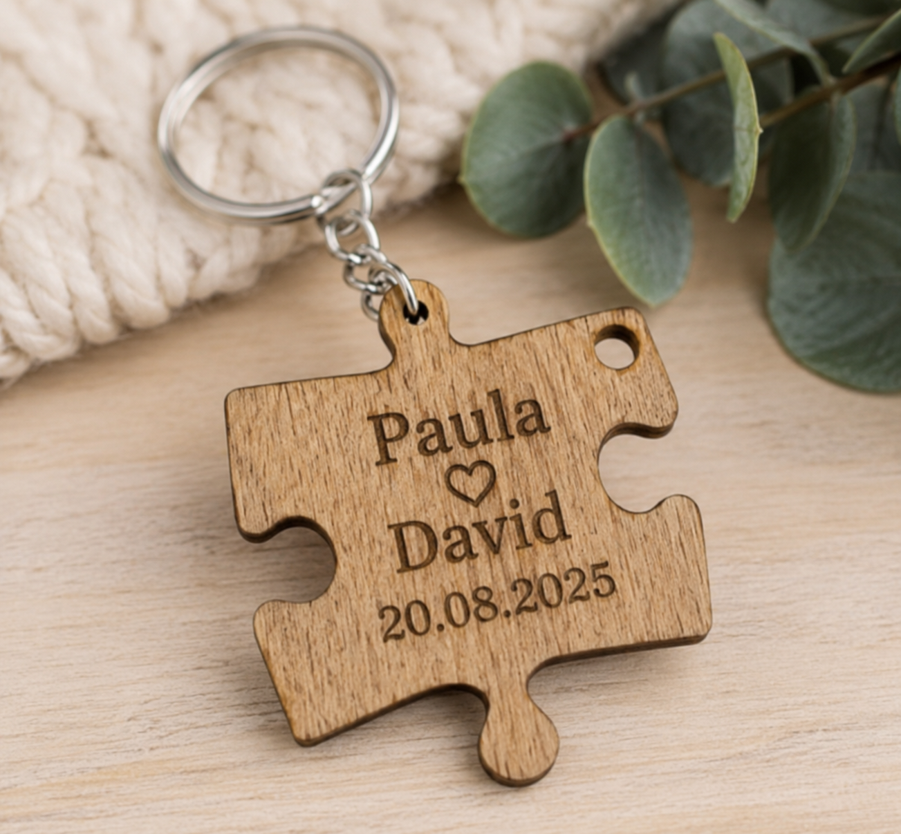 Llavero Puzzle Personalizado de Madera