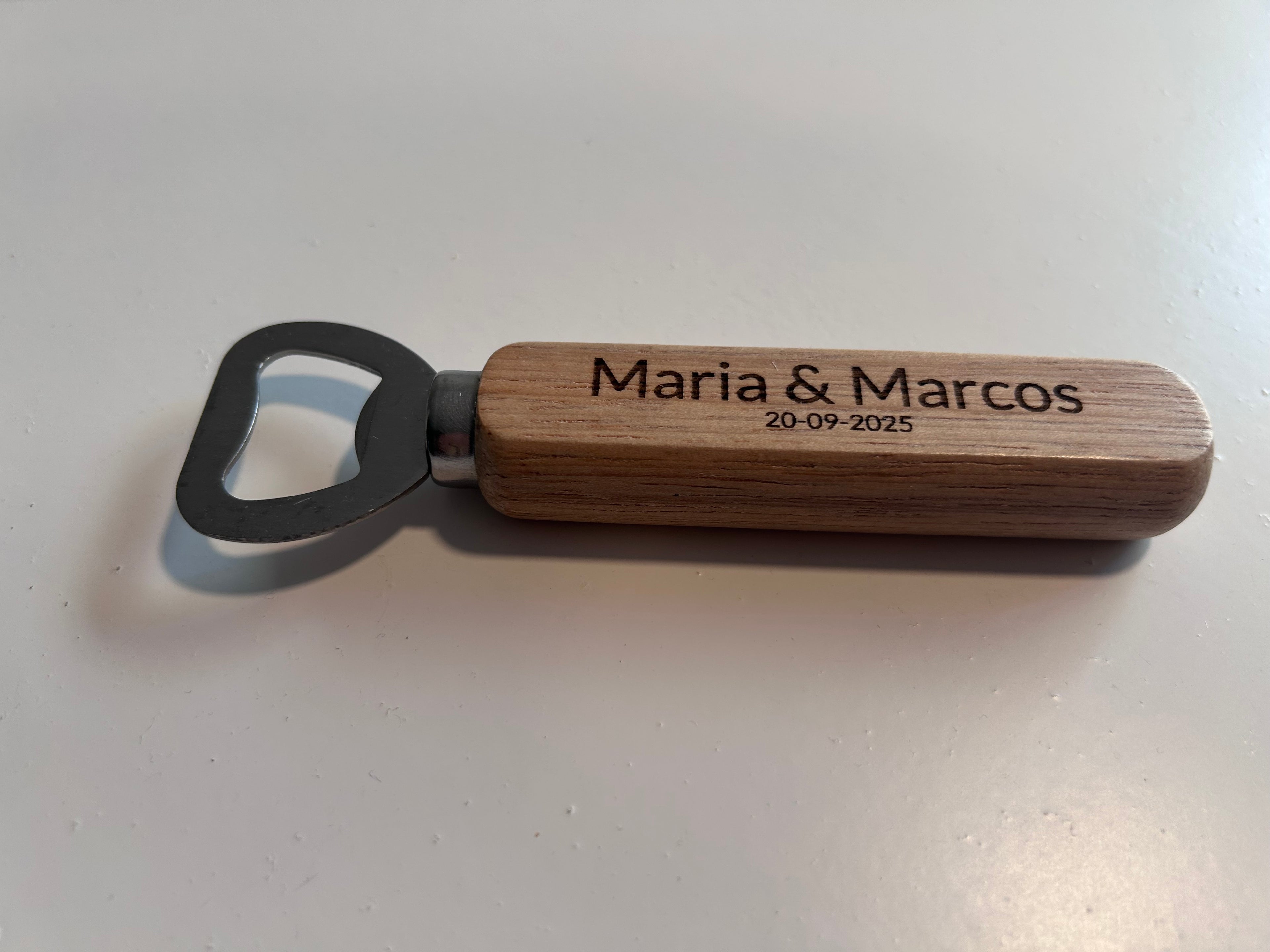 Abridor Rectangular con Grabado en Láser Boda